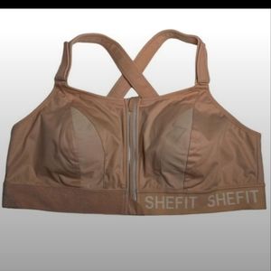 SHEFIT Ultimate Sports Bra Beige Tan High Impact Adjustable 4Luxe 4XL